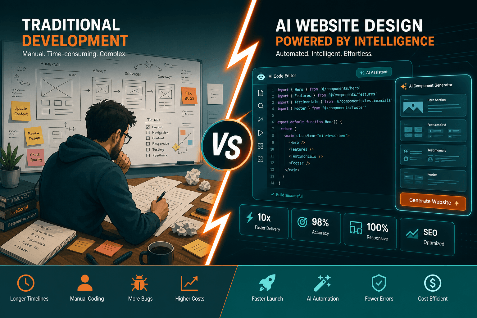 AI Website Design vs Traditional Development: What Actually Changes