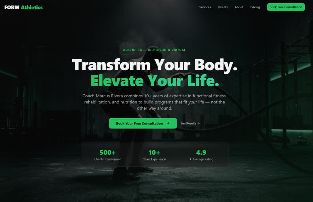 Fit Forward Studio website screenshot