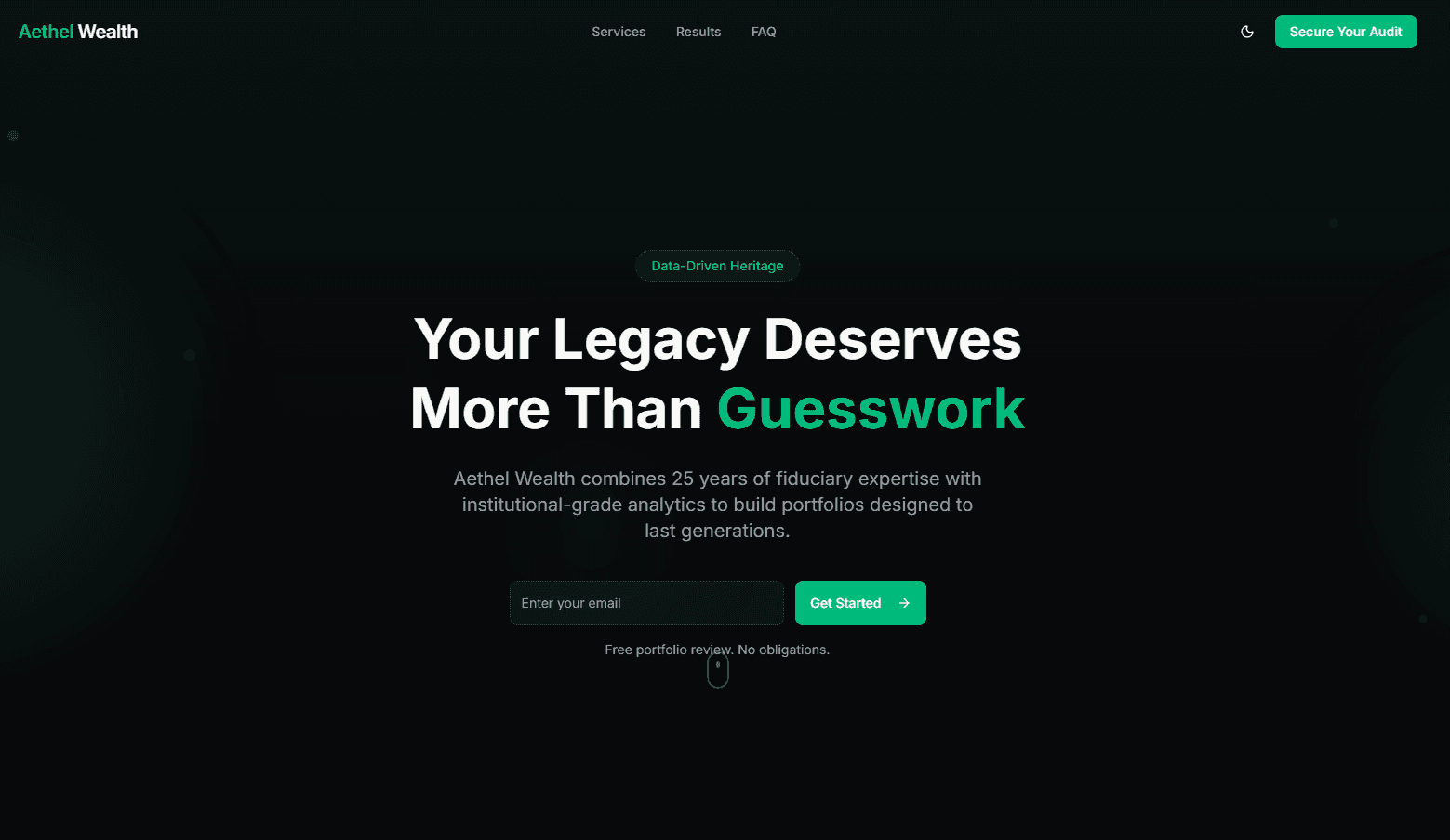 Landing Page Plan website screenshot
